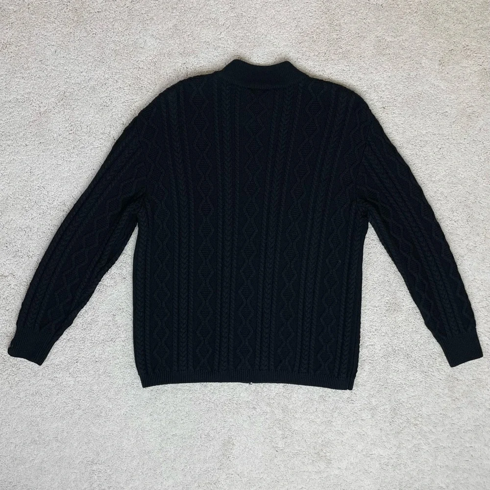 Vintage Como Sport Merino Wool Cable Knit Full Zip Sweater Mirada Made in Italy - Picture 12 of 16